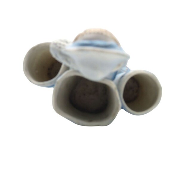 Vintage Bisque Porcelain Victorian Little Girl Blue Figurine Planter - Picture 5 of 6